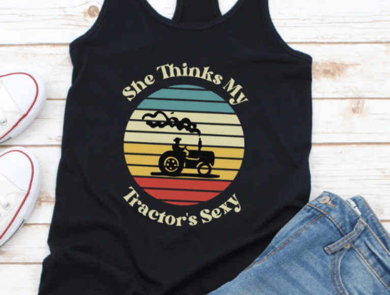 black kenny chesney she thinks my tractor's sexy tank top