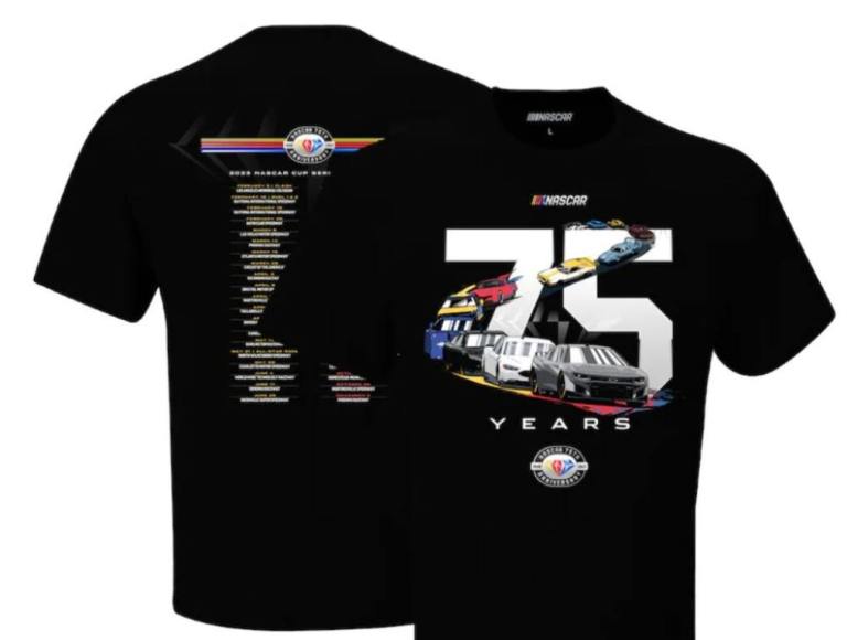 nascar 75th anniversay black shirt